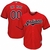 Youth Customized Cleveland Indians Scarlet Baseball Alternate Cool Base Jersey,baseball caps,new era cap wholesale,wholesale hats